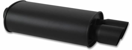 Vibrant StreetPower Oval Muffler 2.25in Inlet 3in Outlet Flat Black 1145
