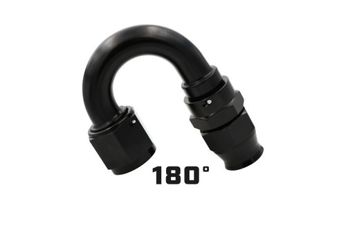Aeromotive PTFE Hose End - For AN-08 - 180 Deg - Black ANodized