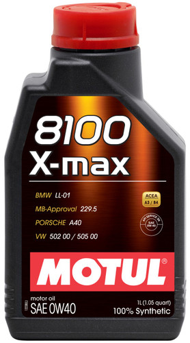 Motul 8100 X-max 0W-40 Synthetic Engine Oil for 1991-2017 BMW & Porsche Vehicles