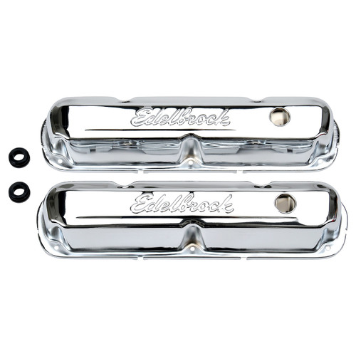 Edelbrock Signature Series Short Baffled Valve Cover for Small Block Mopar