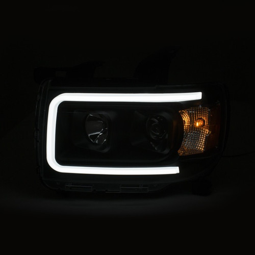ANZO Projector Headlights For GMC Canyon 2015-2022 Black Amber Halogen Pair