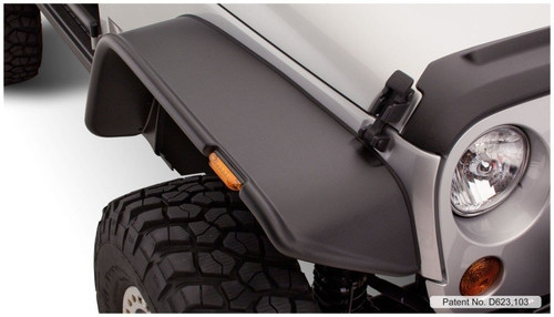Bushwacker 07-18 Jeep Wrangler Flat Style Fender Flares 4-Piece Set Black