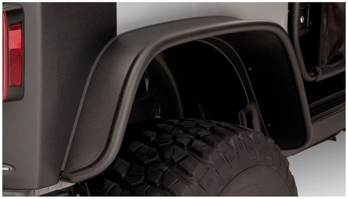 Bushwacker 07-18 Jeep Wrangler Flat Style Fender Flares 4-Piece Set Black