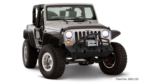 Bushwacker 07-18 Jeep Wrangler Flat Style Fender Flares 4-Piece Set Black