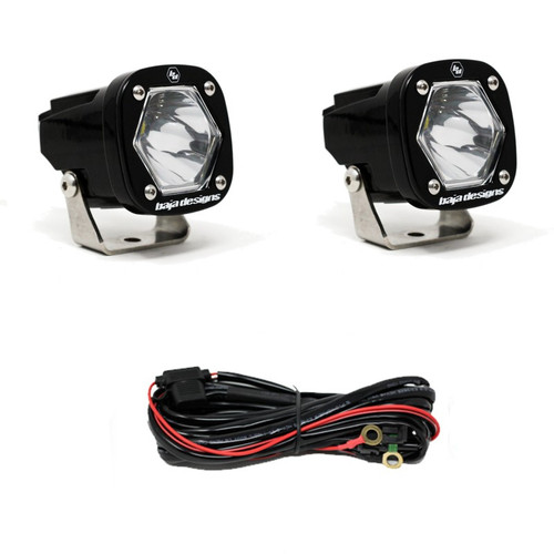 Baja Designs S1 Spot LED Light Pair with Mounting Brackets Black for Automotive