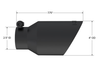 MBRP T5123BLK Black Coated Dual Wall Exhaust Tip, 4 Inch Outlet