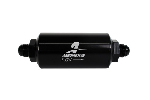 Aeromotive In-Line Fuel Filter AN-08 Male 10 Micron Fabric Black Finish