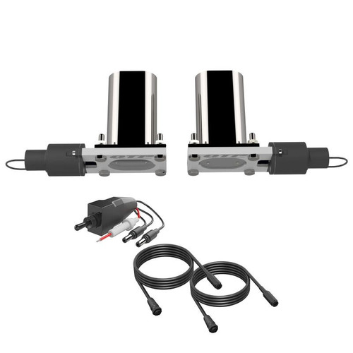 QTP QTEC Dual Low Profile Electric Cutout Valves Bolt-On 2.5-3" Pair Kit