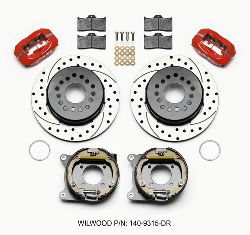 Wilwood 140-9315-DR Forged Dynalite Rear Disc Brake Kit 12-Bolt Red