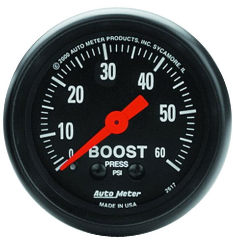 AutoMeter Z Series 52mm Mechanical Boost Gauge 0-60 PSI Automotive