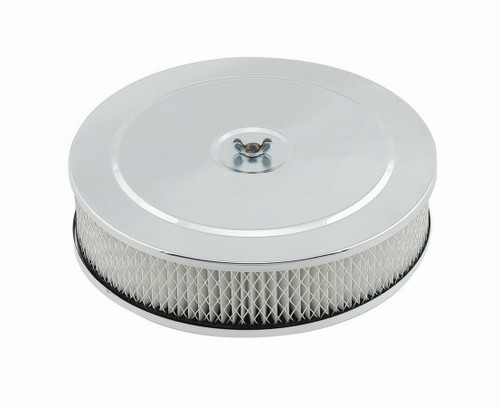 Mr Gasket 9in Chrome Air Cleaner 5-1/8 Carb Flange Raised Base