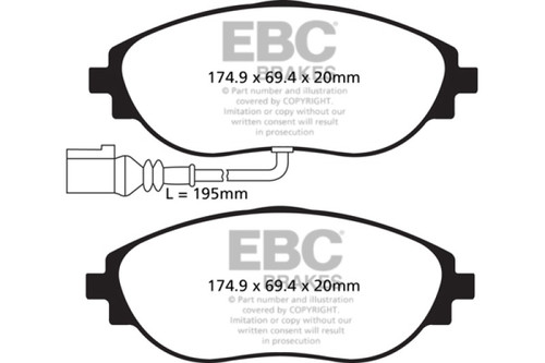EBC Redstuff Ceramic Brake Pads Front Low Dust for VW Passat Audi S3 DP32127C