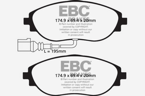 EBC Redstuff Ceramic Brake Pads Front Low Dust for VW Passat Audi S3 DP32127C