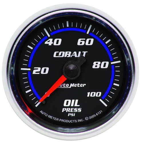 AutoMeter Cobalt 52mm Mechanical Oil Pressure Gauge Blue LED Lighting