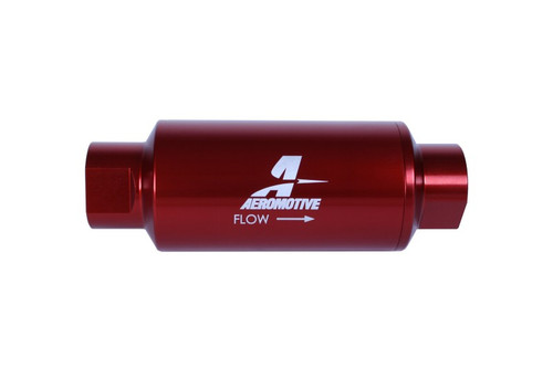Aeromotive AN-10 In-Line Fuel Filter 10 Micron Microglass Red Finish