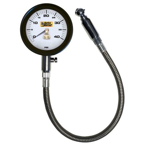 AutoMeter 2162 Tire Pressure Gauge NASCAR 0-40 PSI Shock Dampened w Hold