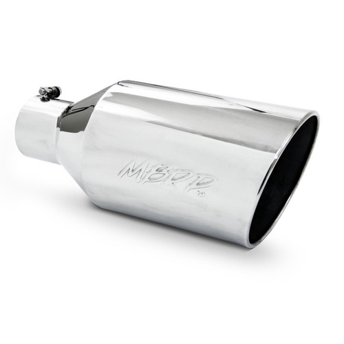 MBRP 8in Exhaust Tip Rolled Edge Angled Cut 4in Inlet Polished Stainless