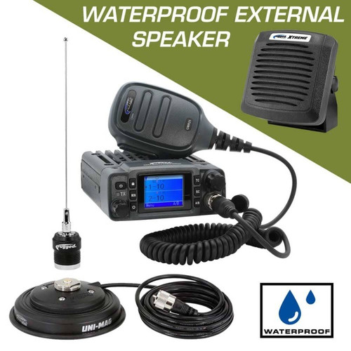 Rugged Radios GMR25 Waterproof GMRS Mobile Radio Kit External Speaker