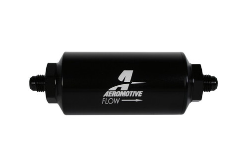 Aeromotive AN-06 Inline Fuel Filter 10 Micron Cellulose For Gas Diesel Black