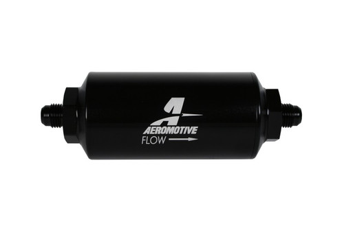 Aeromotive AN-06 Inline Fuel Filter 10 Micron Cellulose For Gas Diesel Black
