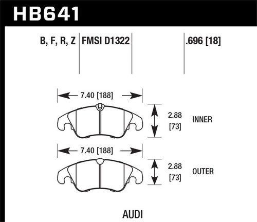 Hawk Performance Ceramic Brake Pads for 2008-2017Audi A4 & A5 Quattro V6/V8
