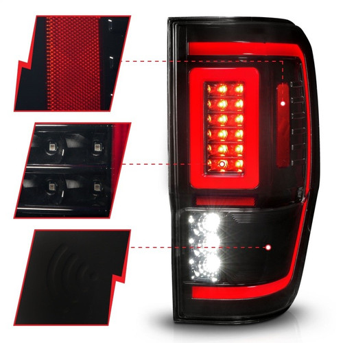 ANZO 2019-2022 Ford Ranger LED Taillights Sequential Signal Black Smoke Lens
