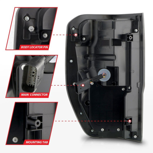 ANZO 2019-2022 Ford Ranger LED Taillights Sequential Signal Black Smoke Lens