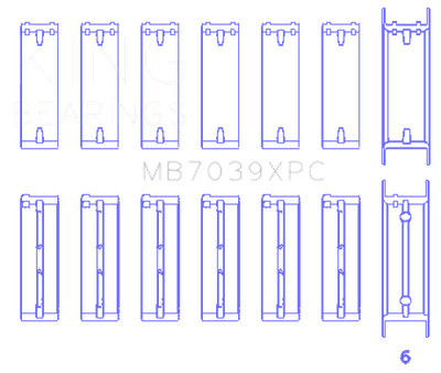 For King BMW M20/M50 2.0L/2.5L/2.7L Crankshaft Main Bearings Set - 7 Pairs