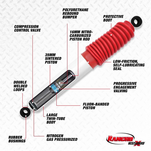 Rancho RS55248 RS5000X Shock Absorber Dodge Dakota Rear Fitment