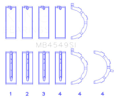 For King Ford EcoBoost 3.5L/3.7L V6 Main Bearing Set - Size STD