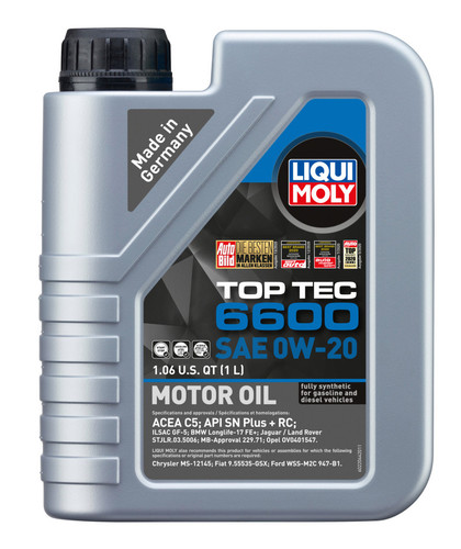 LIQUI MOLY Top Tec 6600 1L SAE 0W-20 Synthetic Motor Oil BMW Mazda