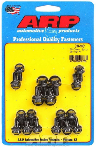 ARP Oil Pan Bolt Kit Chromoly Steel Black Oxide for Small Block Chevy Engines