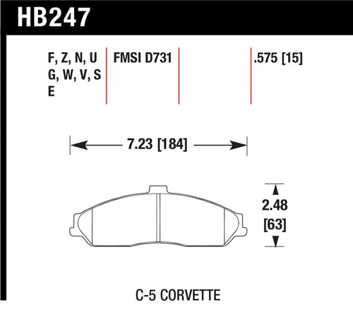 Hawk Performance Ceramic Street Brake Pads for 1997-2013 Chevrolet Corvette V8