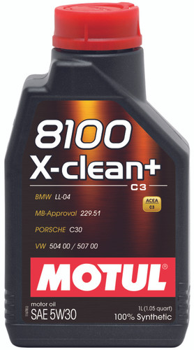 Motul 8100 X-Clean+ 5W30 Synthetic Engine Oil 1L 106376 For BMW 3 Series