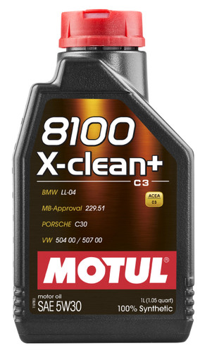 Motul 8100 X-Clean+ 5W30 Synthetic Engine Oil 1L 106376 For BMW 3 Series