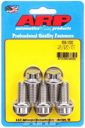 ARP Stainless Steel Bolt Kit 1/2-13 x 1in 12-Point Polished Finish - Set of 5