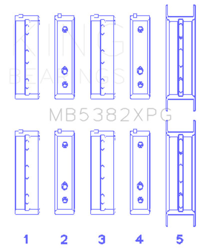 King Engine Bearings Tri-Metal Main Bearing Set Subaru Legacy 2005-2007