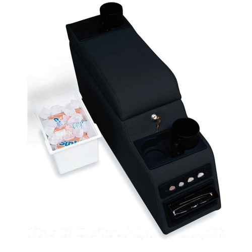 Rampage Locking Console 31515 Black Denim for Jeep CJ5 CJ7 Wrangler YJ 1976-1995