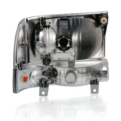 ANZO Crystal Headlight Set for Ford F-250 Super Duty 2002-2004 Black Amber