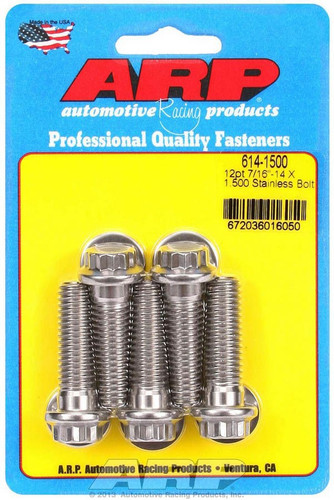 ARP Stainless Bolt Kit 7/16-14 x 1.5in 12-Point Head Polished High Strength 5pc
