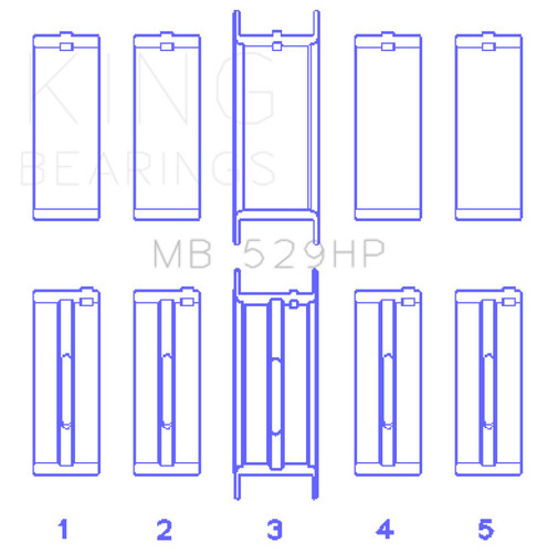 King Engine Bearings Ford 260-302 V8 Main Bearing Set Mercury Cougar 0.010