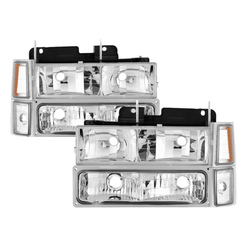 Spyder 5069535 xTune Chrome Headlights Set w/ Corner Parking Lights for Suburban