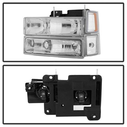 Spyder 5069535 xTune Chrome Headlights Set w/ Corner Parking Lights for Suburban