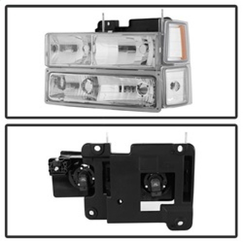 Spyder 5069535 xTune Chrome Headlights Set w/ Corner Parking Lights for Suburban
