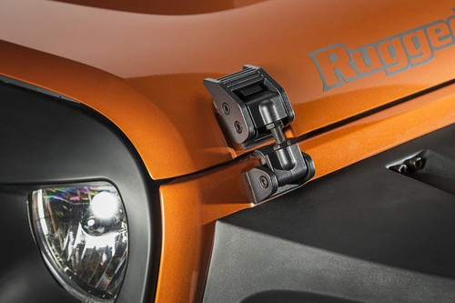 Rugged Ridge Textured Black Hood Catches Black for 2007-2018 Jeep Wrangler V6