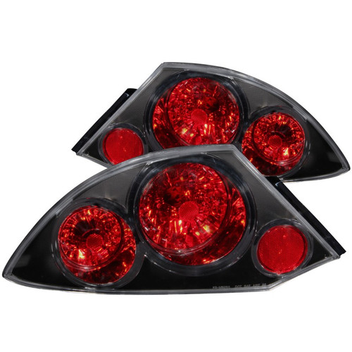 ANZO Tail Light Assembly Mitsubishi Eclipse 2000-2005 Clear Lens Black Pair