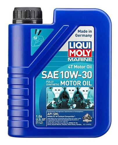 LIQUI MOLY 20520 Marine 4T 10W30 Motor Oil 1L Fully Synthetic for Boats