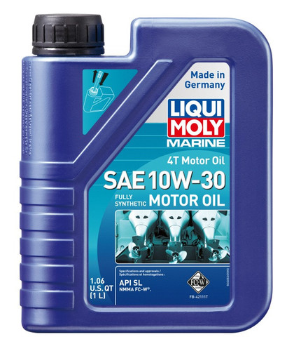 LIQUI MOLY 20520 Marine 4T 10W30 Motor Oil 1L Fully Synthetic for Boats