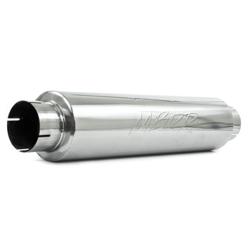 MBRP Universal Quiet Tone Muffler 4" Inlet 4" Outlet 24" Body 6" Round Stainless