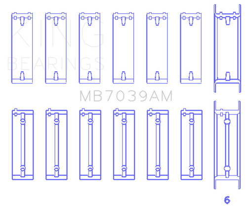 King MB7039AM Main Bearing Set For BMW M51 M57 D25 Y25TD STD Size